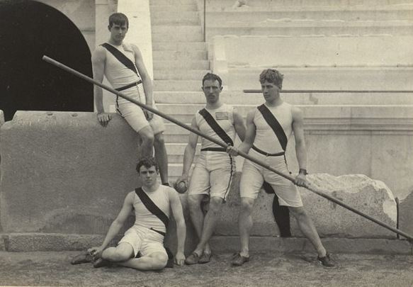 Source: Wikimedia Commons. Four members of the Princeton University track and field team that competed for the U.S. in the 1896 Summer Olympics.
