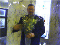 Jim Caswell with flowers